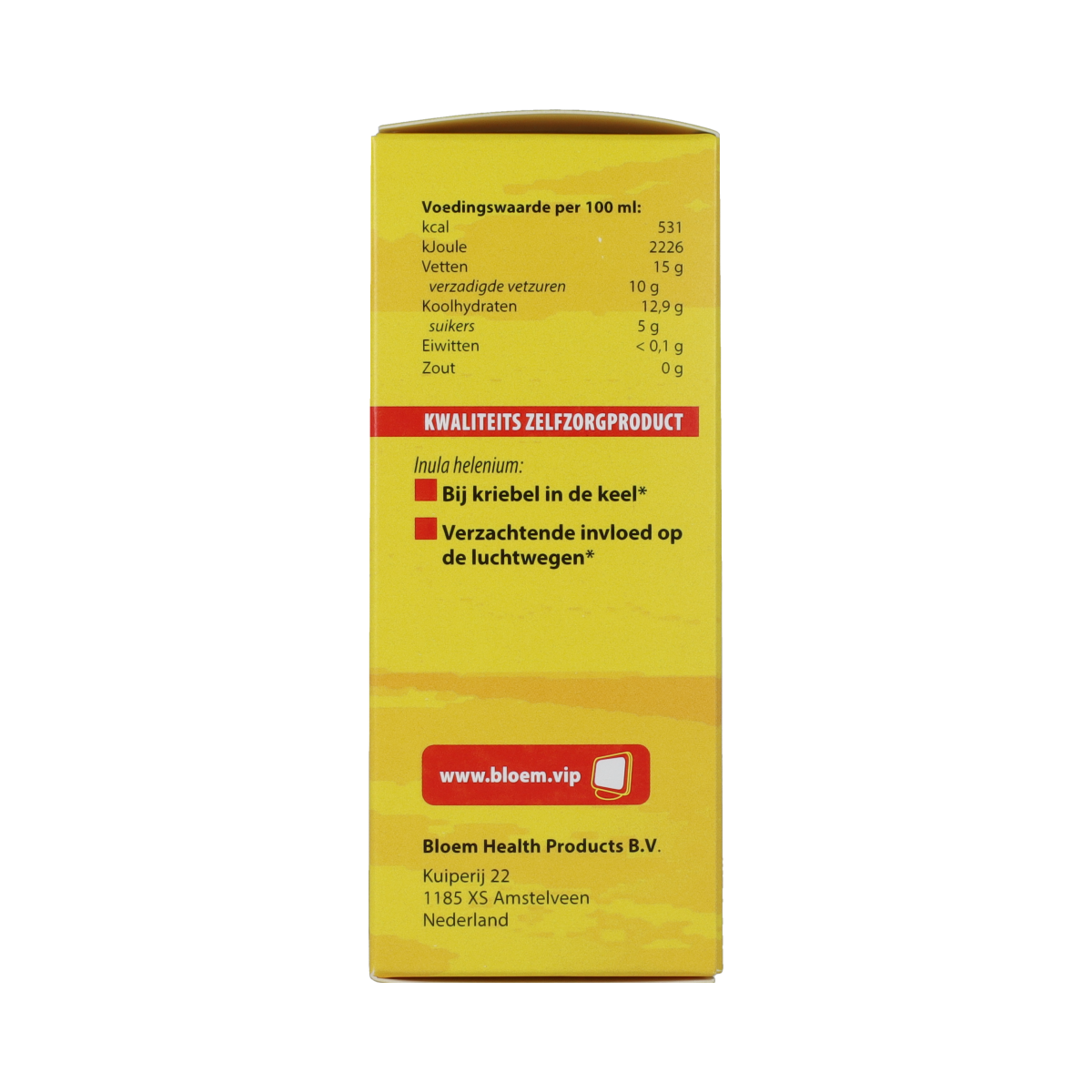 Bloem Heltussis druppels herbal remedy in a 100ml bottle, part of Bloem’s herbal preparations product line.