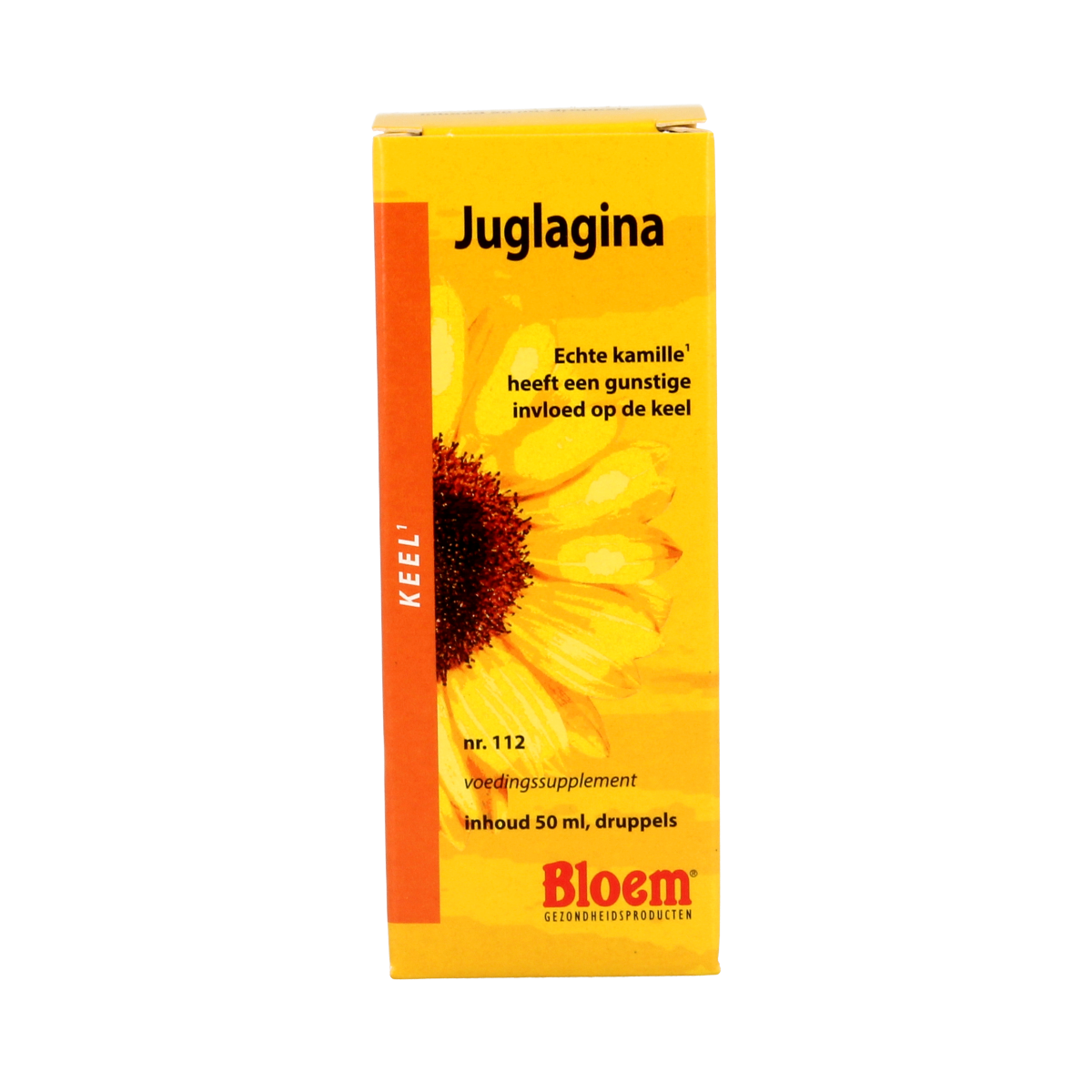Bloem Juglagina herbal preparation jar with 50ml capacity, featuring a clear label and packaging for natural herbal remedies.