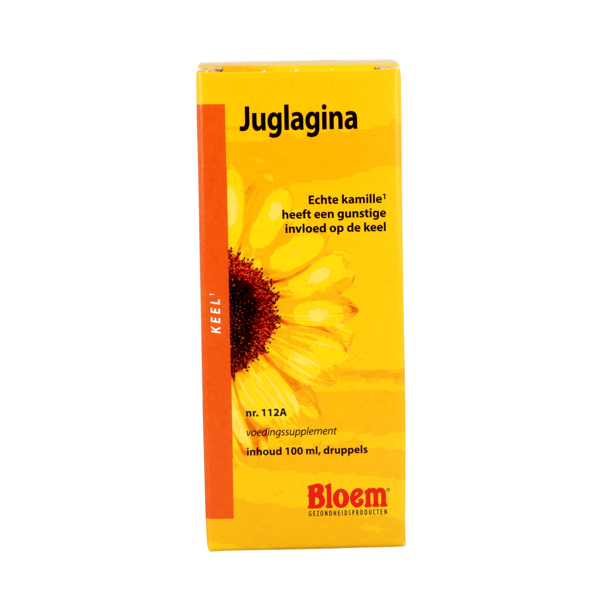 Bloem Kruidenpreparaten Juglagina 100ml bottle, herbal supplement with herbal ingredients, shown in the image.