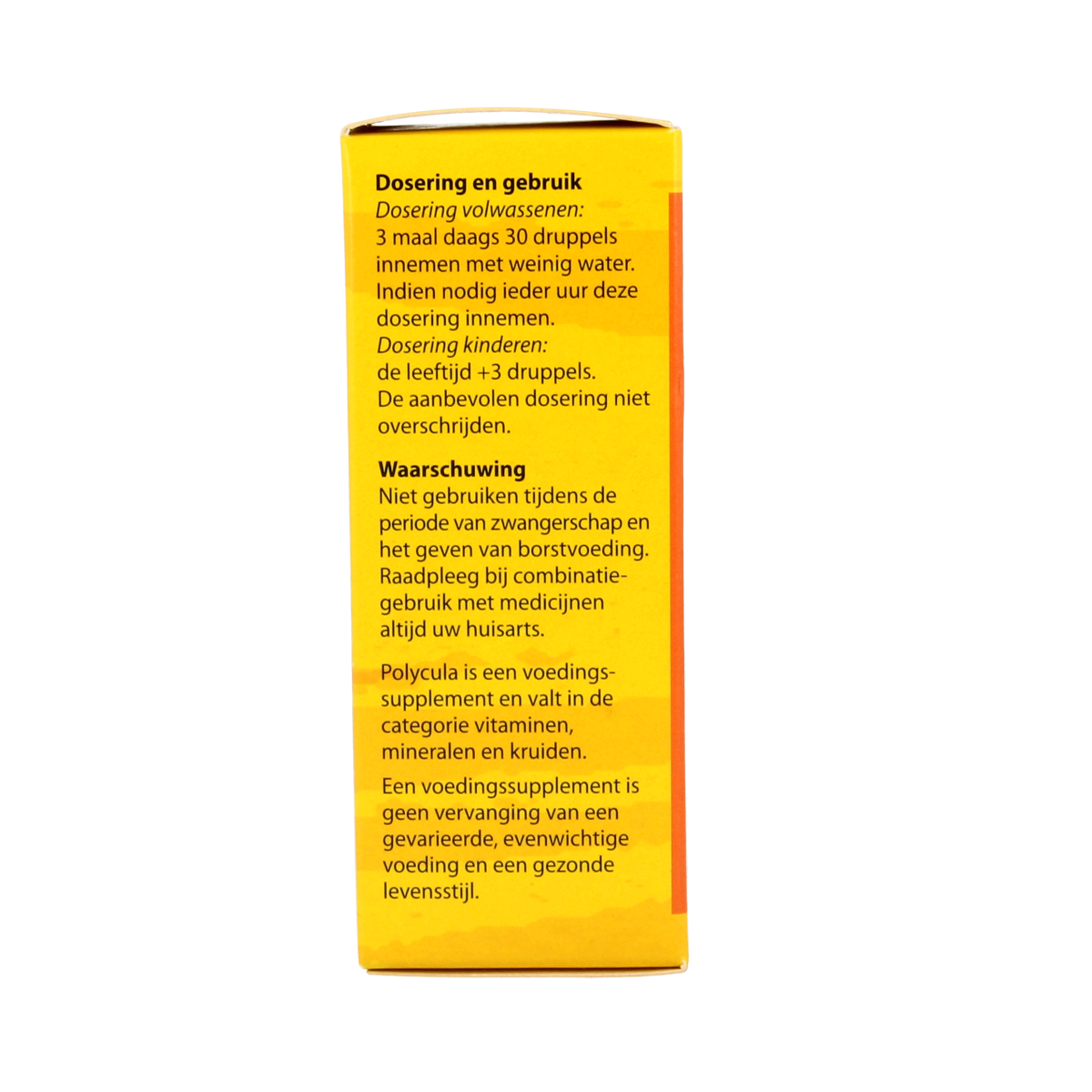 Bloem Polycula herbal supplement bottle, 50ml, in a white container with a blue label, for herbal preparations and remedies