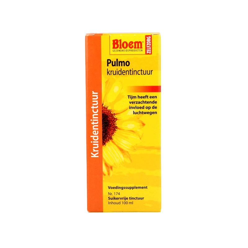 Bloem Pulmo herbal remedy in 100ml bottle, featuring natural herbal ingredients for respiratory support.