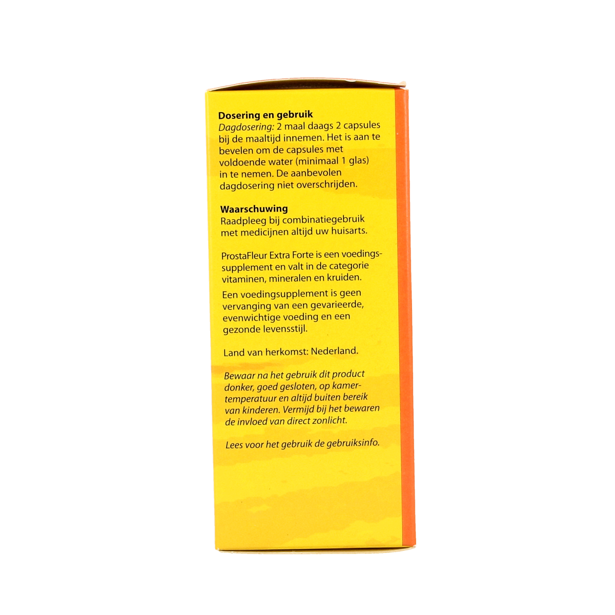 Bloem Prostafleur 100 capsules, herbal supplement in a plastic bottle, with capsules visible inside.