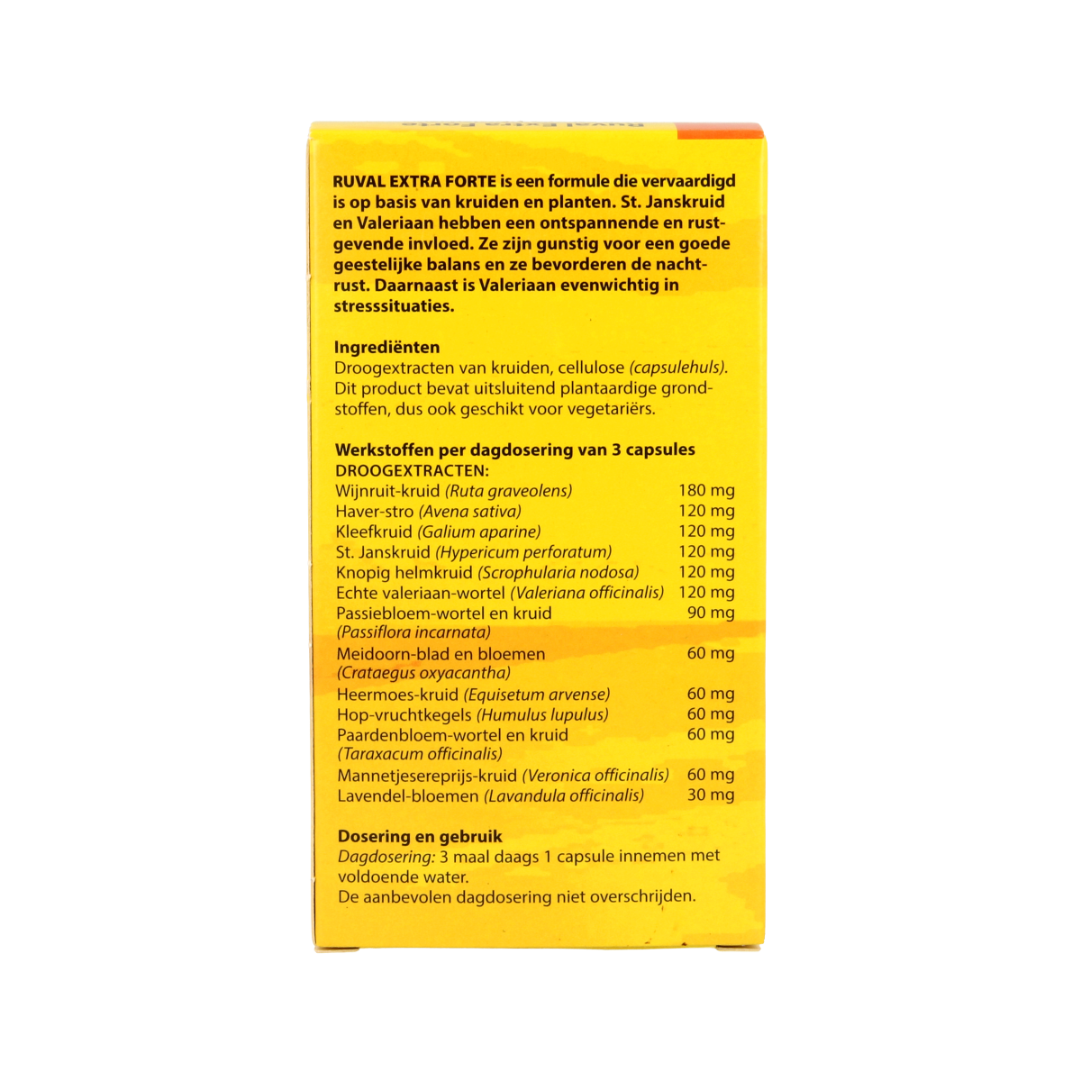 Bloem Ruval with St. John's Wort capsules, herbal supplement in a clear bottle, 100 capsules, natural herbal remedy.