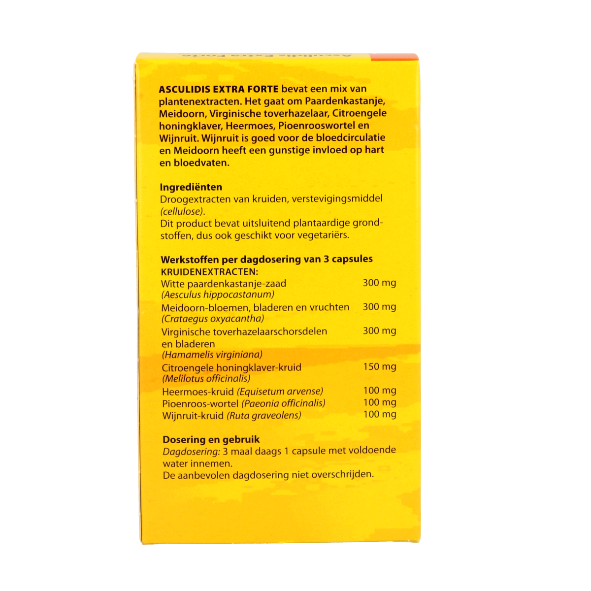 Bloem Asculidis herbal capsules in a bottle, natural kruidenpreparaten supplement with 100 capsules for overall wellness.