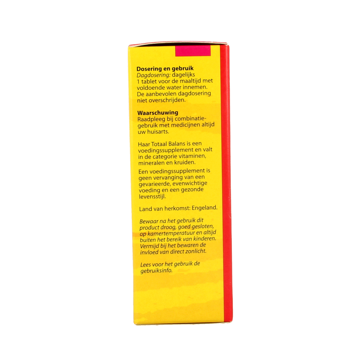 Bottle of Bloem Haar Totaal Balans multivitamin tablets with 60 capsules, designed to support hair health and overall wellness.