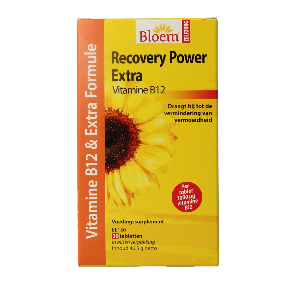 Bloem Recovery Power Extra herbal supplement tablets, natural herbal remedy in a blister pack.