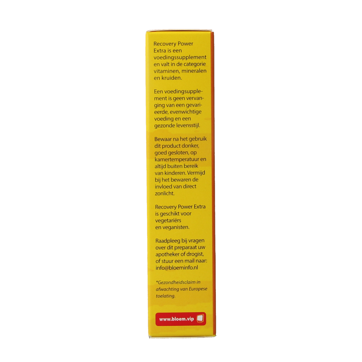 Bloem Recovery Power Extra herbal supplement tablets in a bottle, designed for natural recovery and wellness.