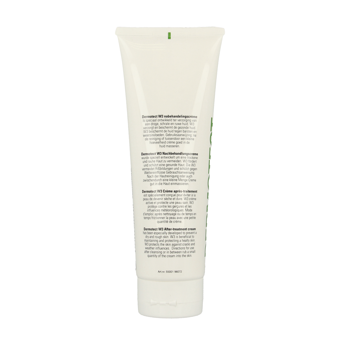 Frisson Dermotect creme W3 in 250ml bottle, a body care product with a white and blue packaging design.