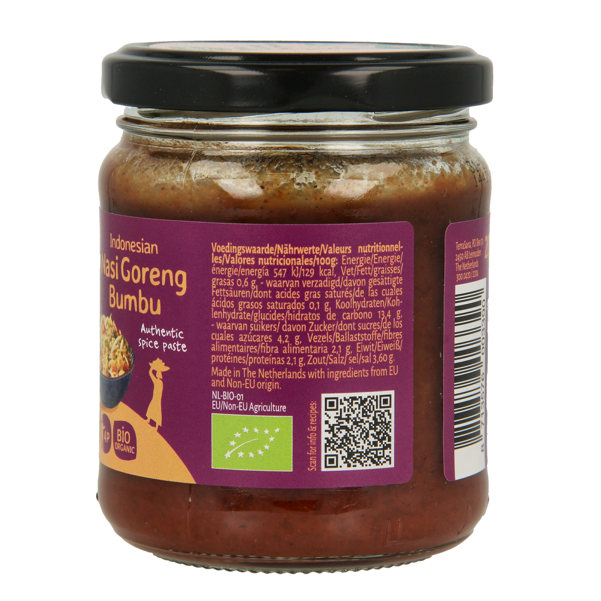 TerraSana Indonesische nasi goreng boemboe bio kruidenmix in 200g package, aromatic blend for authentic Indonesian fried rice