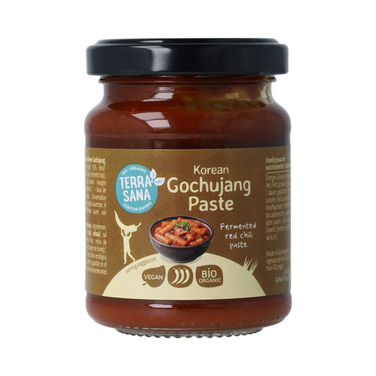 Organic TerraSana Gochujang pasta in a 135g package, showing the product packaging with branding and product label.