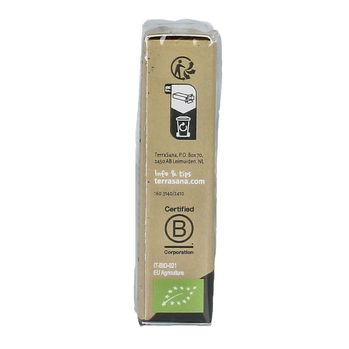 TerraSana Droppastilles anijs bio, organic anise candy in a 25g package, displayed with colorful candies and packaging.