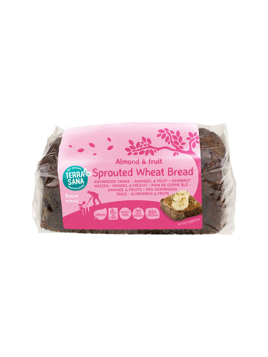 TerraSana Gekiemd brood met Zuidvruchten en amandel, biologische brood en crackers, 400 gram