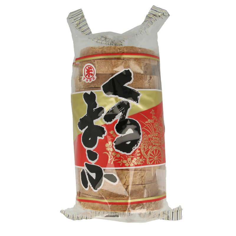 TerraSana Zenryu fu large round rice noodles, 111g, in a clear bowl with a rustic background, showcasing the product's texture and size.