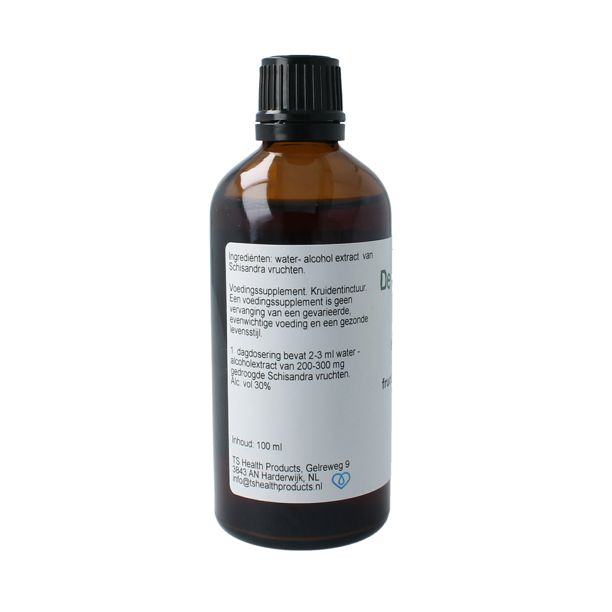 Cruydhof Schisandra chinensis fruct tinctuur in 100ml bottle, herbal supplement with berries, natural herbal remedy product