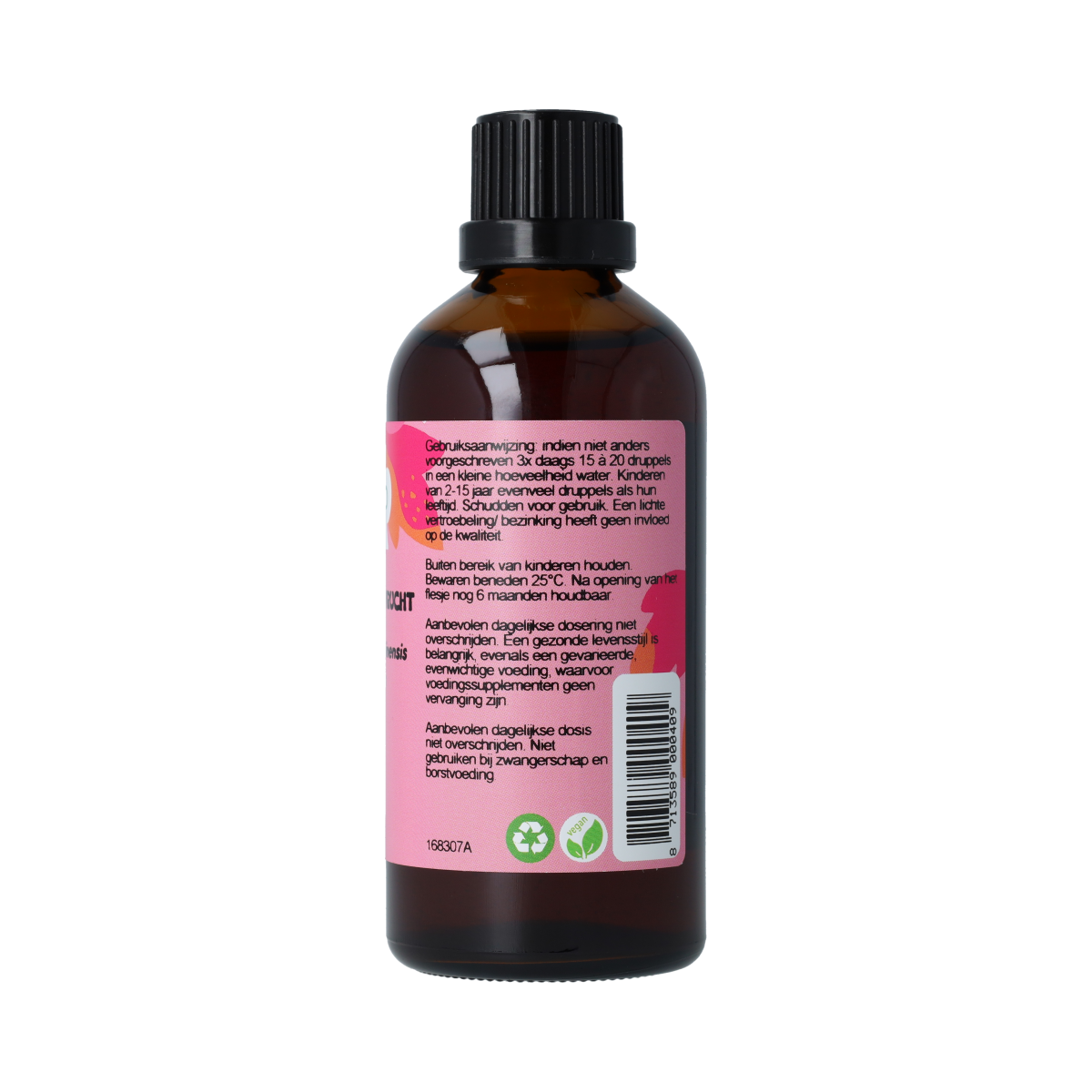De Cruydhof Schisandra chinensis fruct tinctuur in een 100 ml fles, kruidenpreparaat met donkergekleurde tinctuur in glasfles