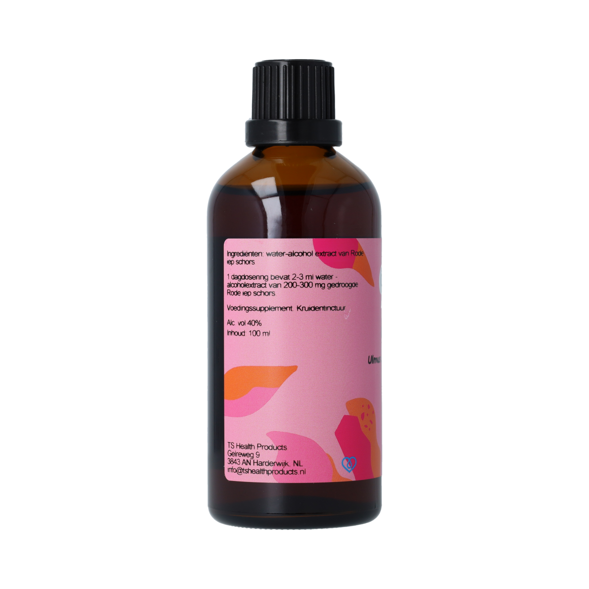 De Cruydhof Ulmus campestre rubra rode iep tinctuur in 100ml bottle, herbal preparation with natural plant extract.