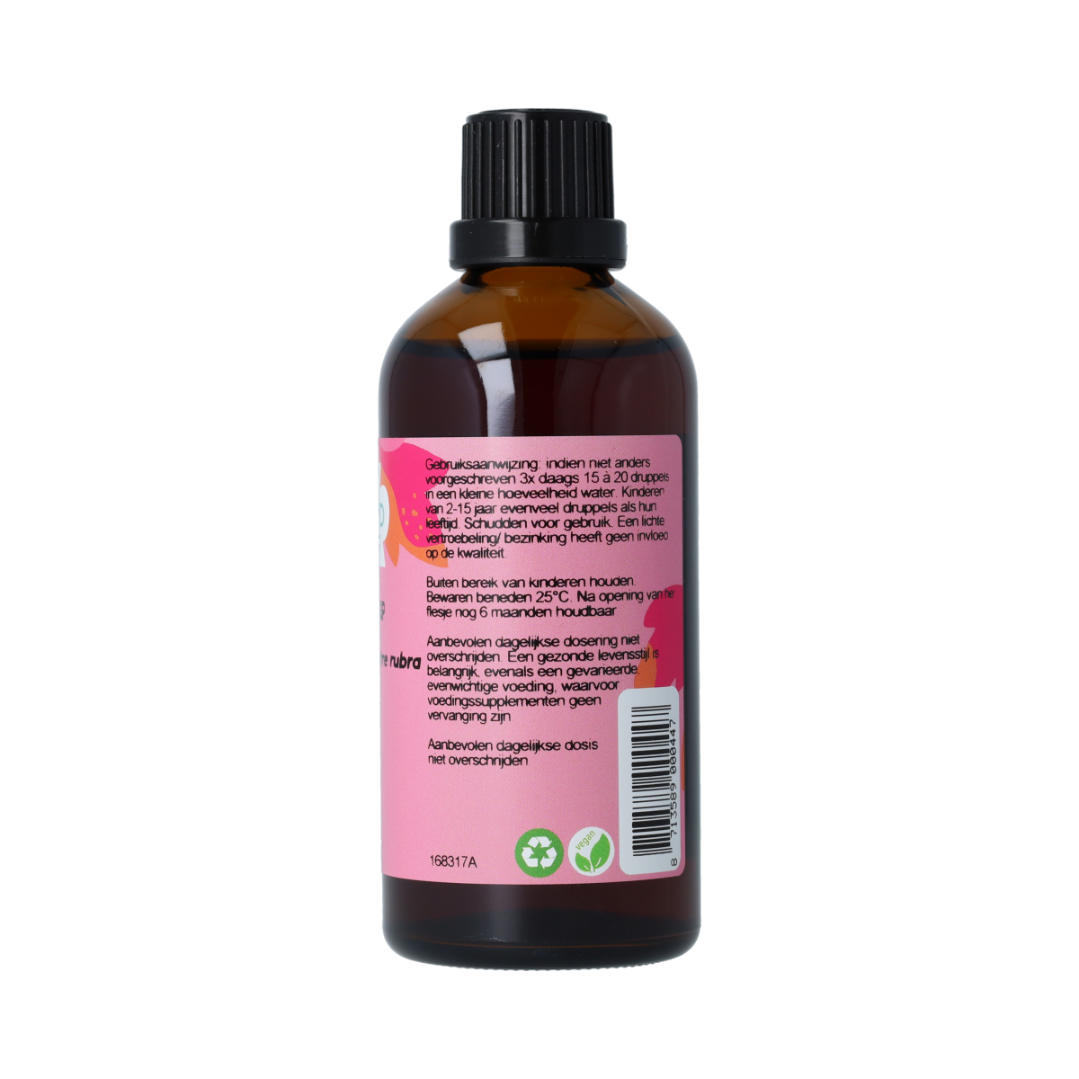 De Cruydhof Ulmus campestre rubra rode iep tinctuur in 100ml bottle, herbal remedy from De Cruydhof's kruidenpreparaten line.
