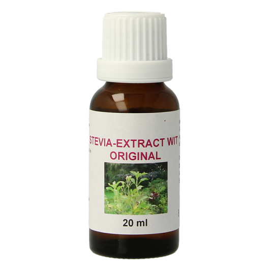 Cruydhof Stevia Wit original 20ml bottle of natural sweetener for drinks and recipes, from Cruydhof's sugar and sweetener range.