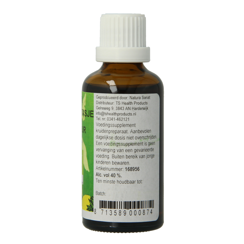 Elix Herderstasje tinctuur in 50ml bio herbal preparation with a dropper bottle, featuring herbal ingredients and natural packaging.