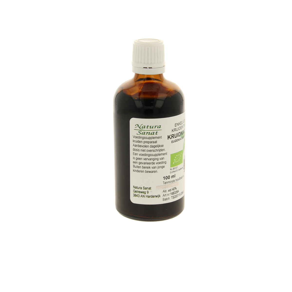 Cruydhof bio kruidnagel tinctuur in 100ml bottle, herbal supplement with cloves for natural health.