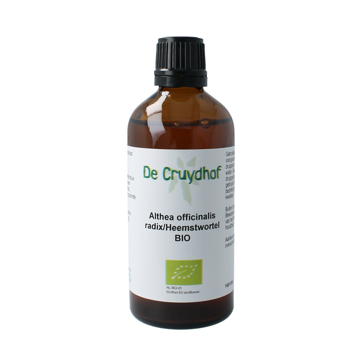 Cruydhof Althaea officinalis herbal tincture in a 100ml bottle, natural medicinal herbal preparation for soothing remedies.