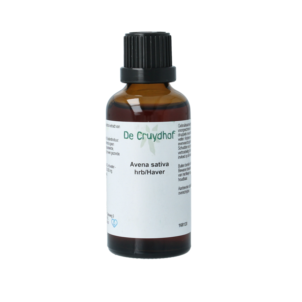 Cruydhof Avena sativa herb tincture in a 50ml bottle, featuring the herbal extract and label with product details.