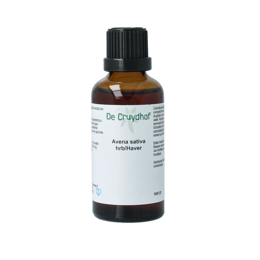 Cruydhof Avena sativa herb tincture in a 50ml bottle, featuring the herbal extract and label with product details.