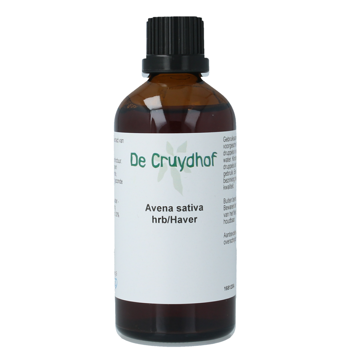 Cruydhof Avena sativa herb tincture in a 100ml bottle, featuring a dark glass container with a white label and dropper cap.