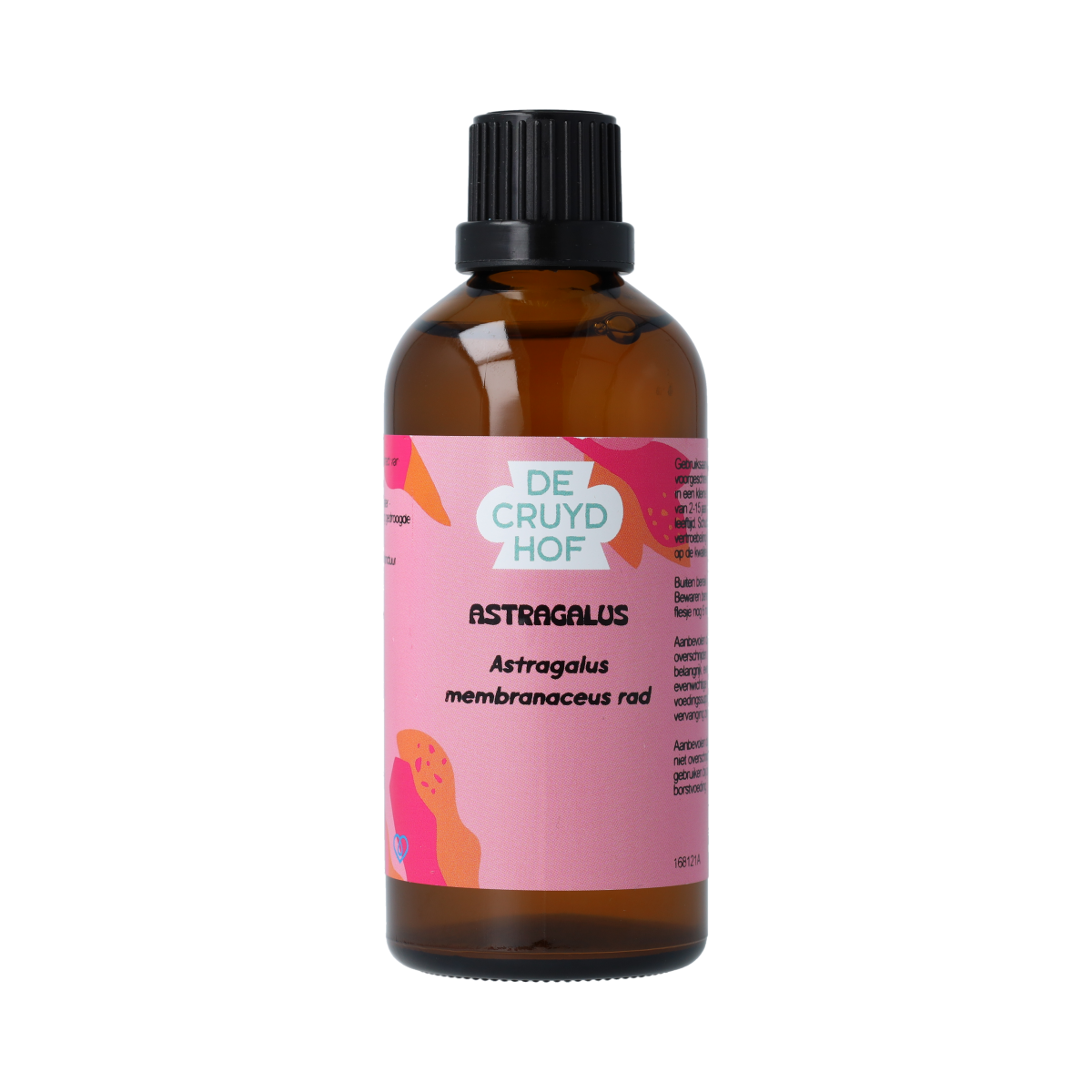 De Cruydhof Astragalus membranaceus radix tinctuur in 100ml bottle, herbal supplement for immune support.