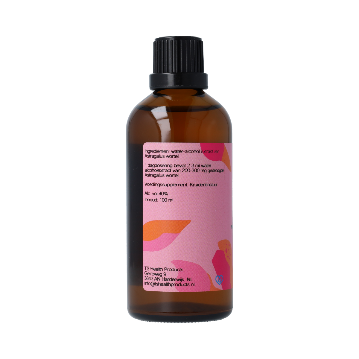De Cruydhof Astragalus membranaceus radix tinctuur in 100ml bottle, herbal supplement with dried root extract.