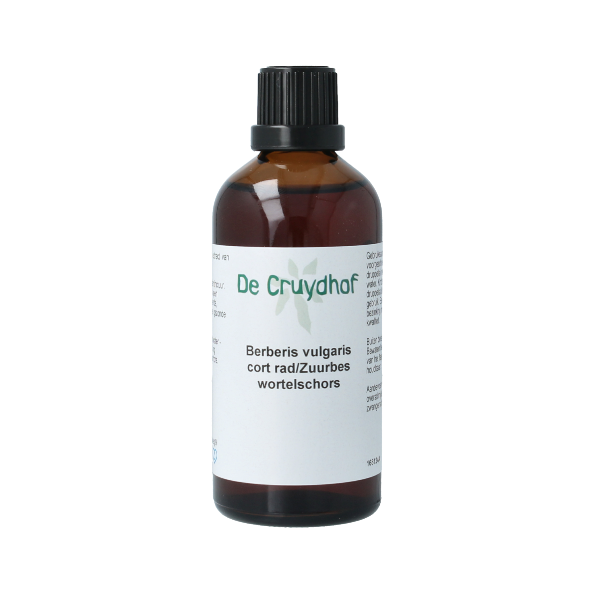 Cruydhof Berberis vulgaris tinctuur in 100ml bottle, herbal preparation with root bark of Zuurbes, used for natural remedies.
