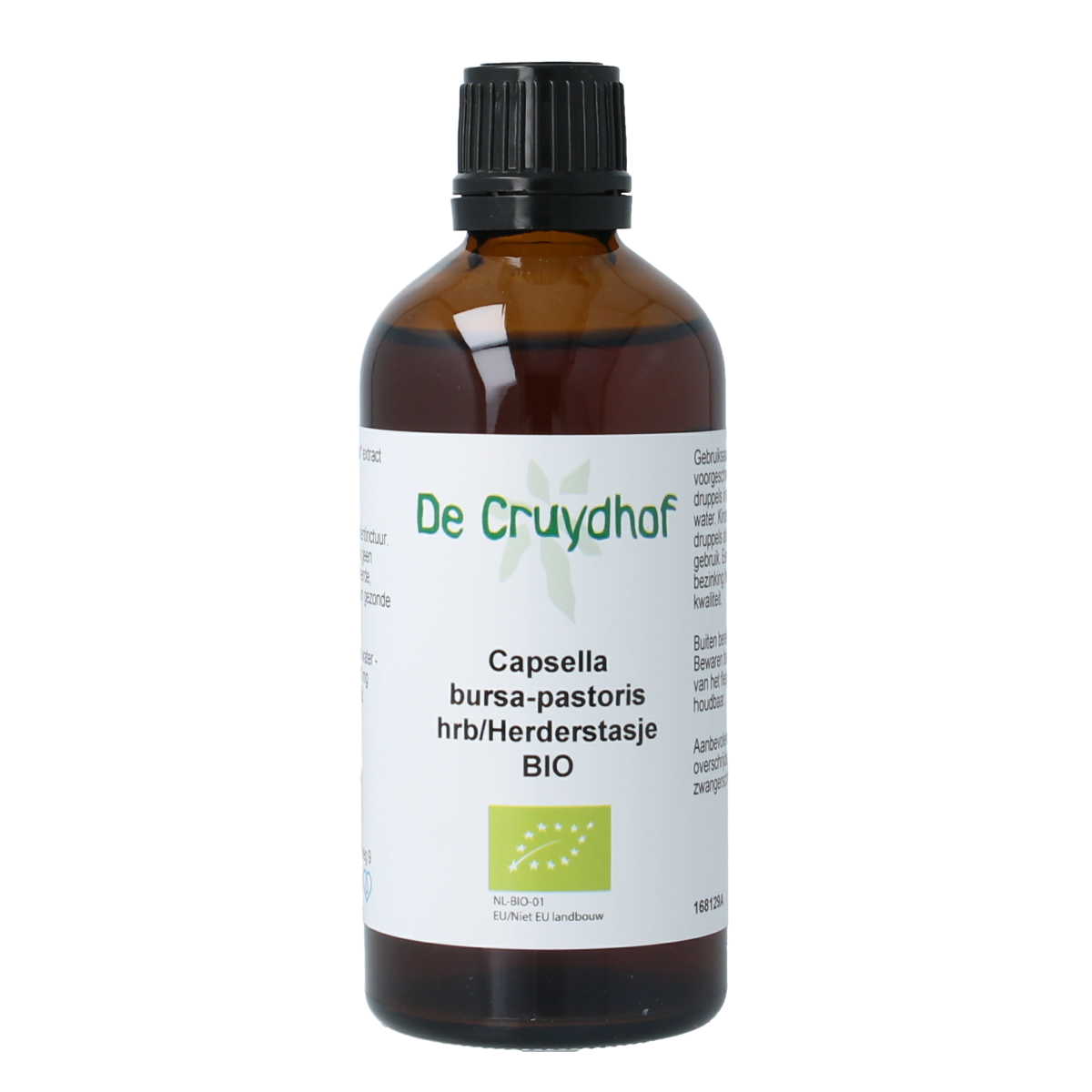 Cruydhof Capsella burs tinctuur in 100ml herbal bottle, featuring herbal preparation for natural remedies.