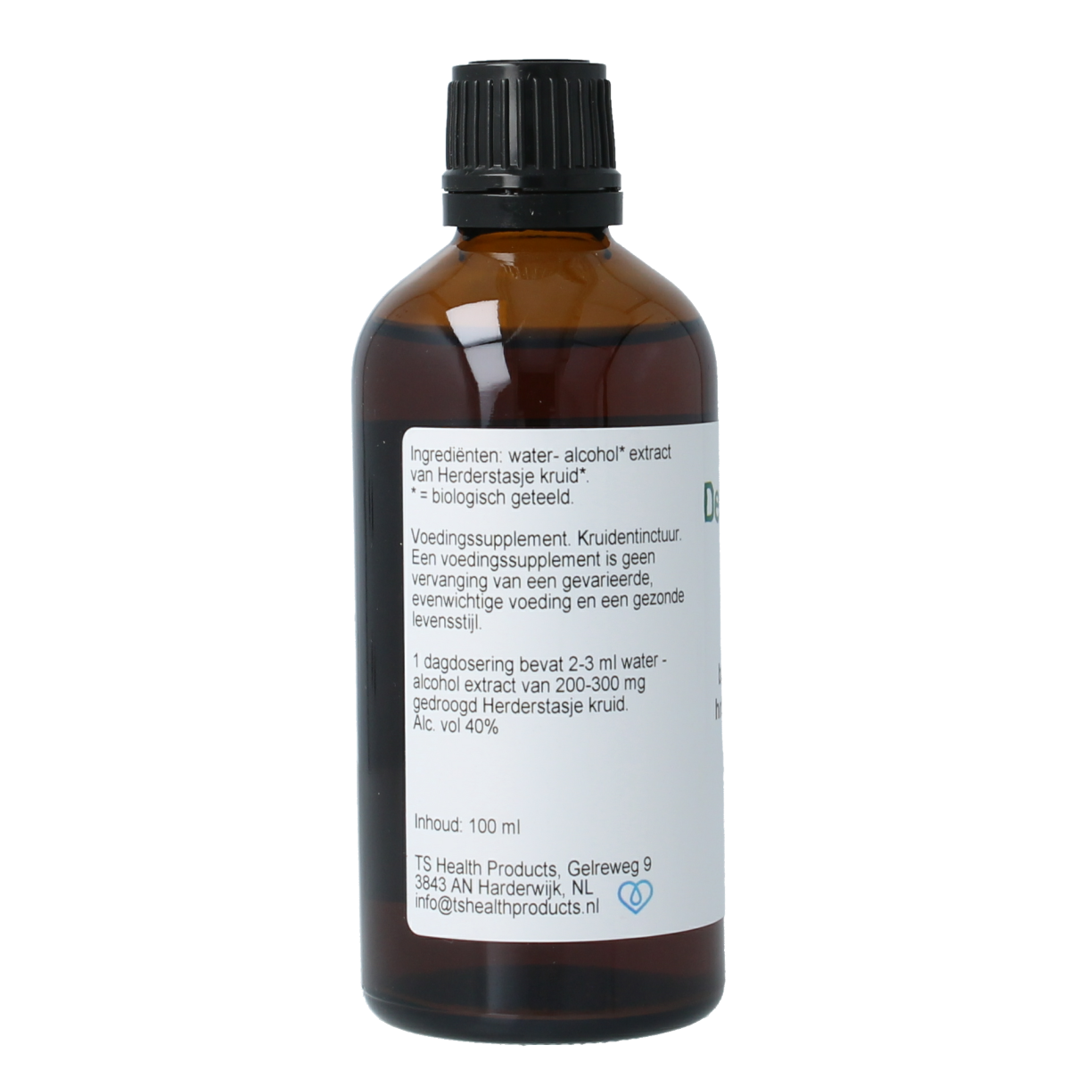 Cruydhof Capsella burs herbal tincture in a 100ml bottle, natural herbal remedy from Cruydhof for supporting health.
