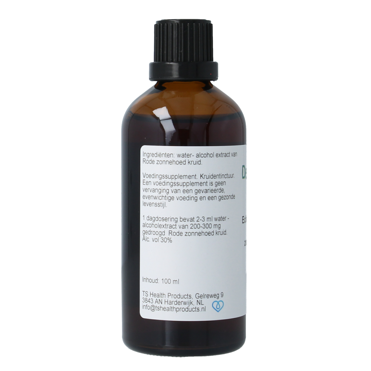 Cruydhof Echinacea purpurea tinctuur in 100ml bottle, herbal remedy prepared from purple coneflower for immune support.
