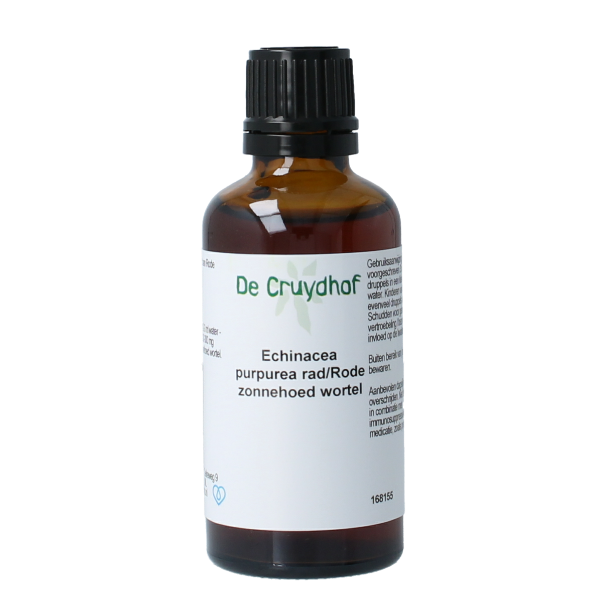 Cruydhof Echinacea purpurea root tincture in a 50ml bottle, a herbal preparation for immune support.