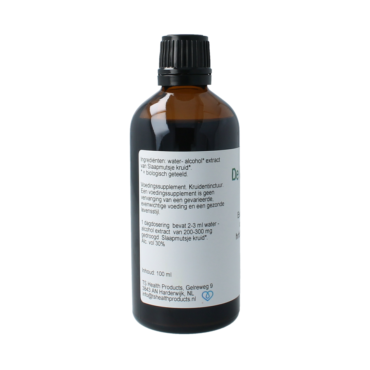 Cruydhof Eschscholtzia californica slaapmutsje tinctuur in 100ml bottle, herbal supplement from Cruydhof, botanical remedy with calming properties.