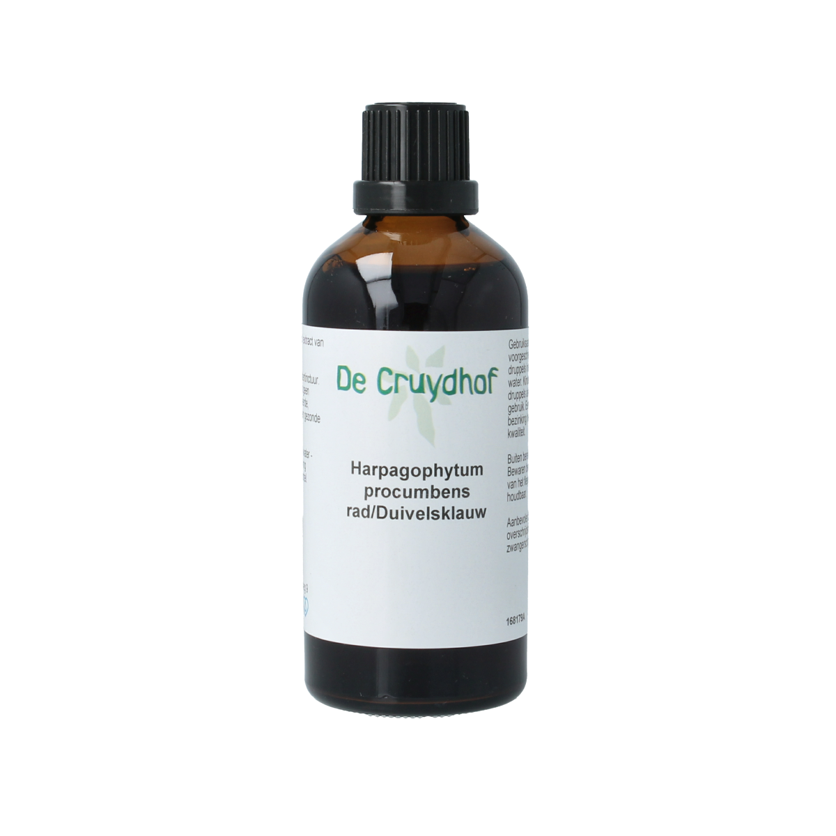 Cruydhof Harpagophytum tinctuur in 100ml bottle, herbal supplement with devil’s claw for natural health support.
