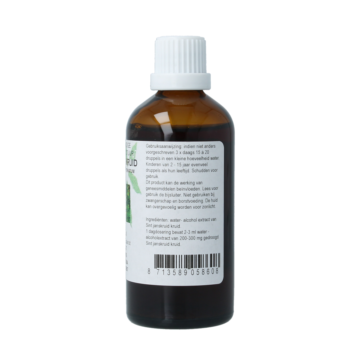 Natura Sanat Hypericum perforatum tinctuur in 100ml bottle, herbal remedy with St. John's Wort for natural health support.