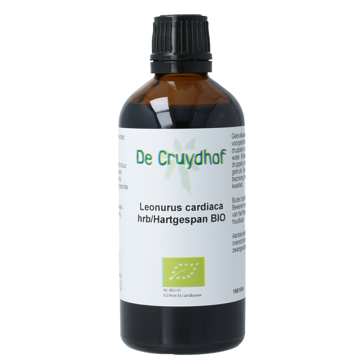 Cruydhof Leonorus card herbal tincture in a 100ml bottle, featuring herbal preparations with hartgespan plant for natural remedy use