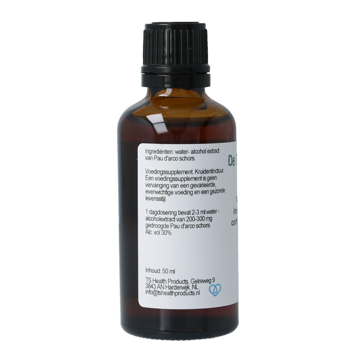 Cruydhof Tabebuia impetiginosa Pau d'Arco tinctuur in 50ml bottle, herbal remedy for immune support.