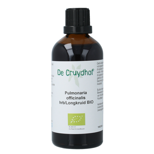 Cruydhof Pulmonaria off herb tincture in 100ml bottle, herbal remedy from Cruydhof for respiratory support.