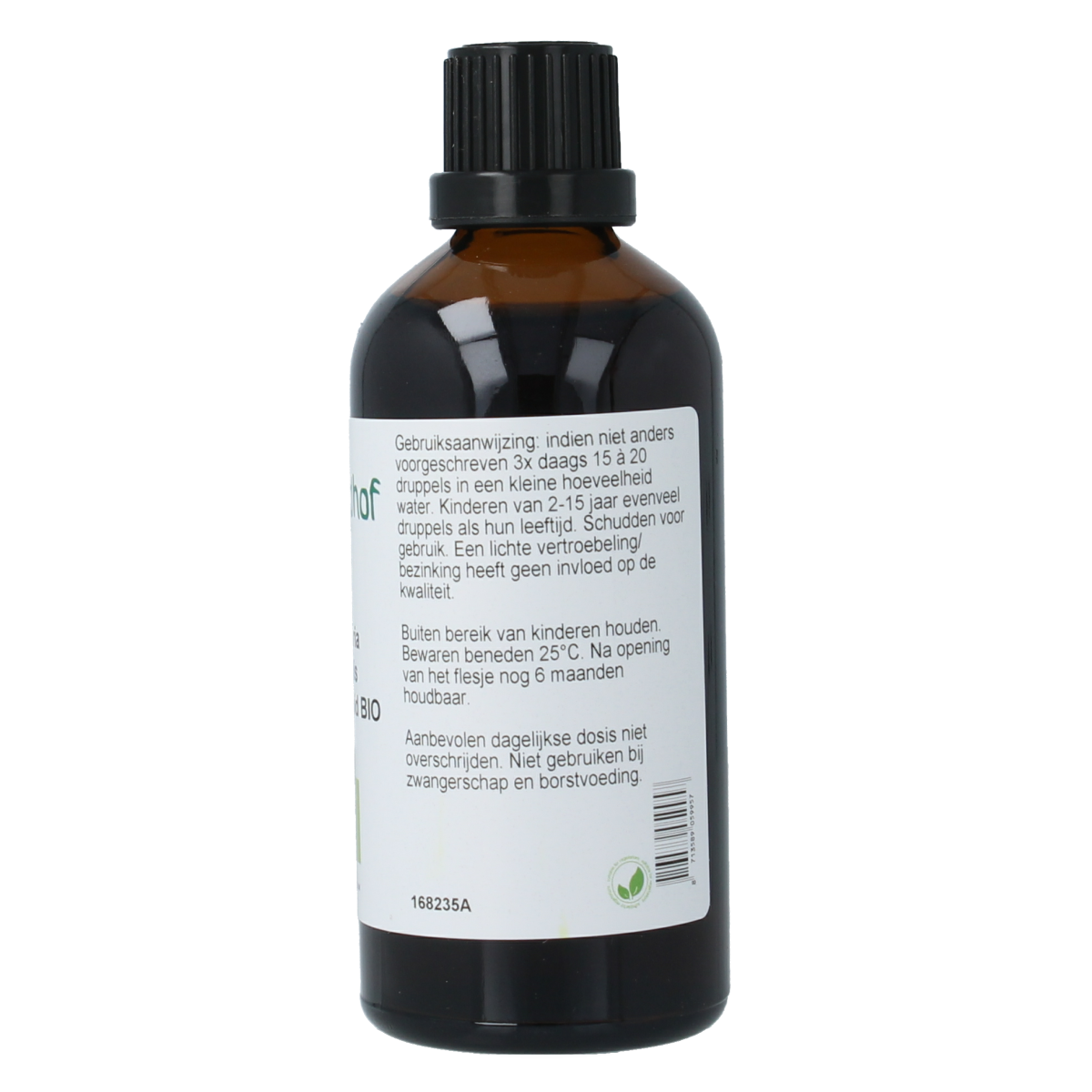 Cruydhof Pulmonaria off herb tincture in a 100ml bottle, herbal remedy for respiratory support, natural herbal preparation.