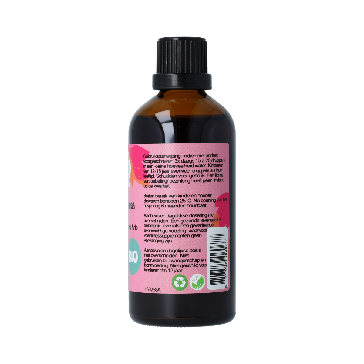 De Cruydhof Spiraea ulmaria herb tincture in a 100ml bottle, showcasing the herbal product with label and packaging.
