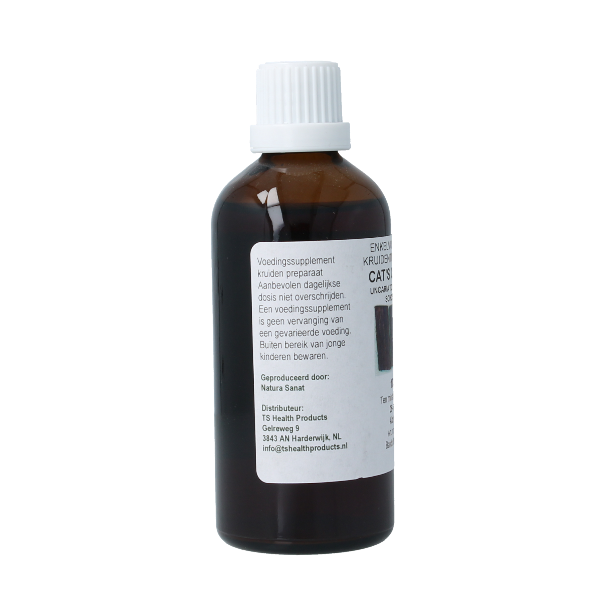 Cruydhof Uncaria tomentosa cat's claw tincture in 100ml bottle, herbal preparation for natural health and wellness.