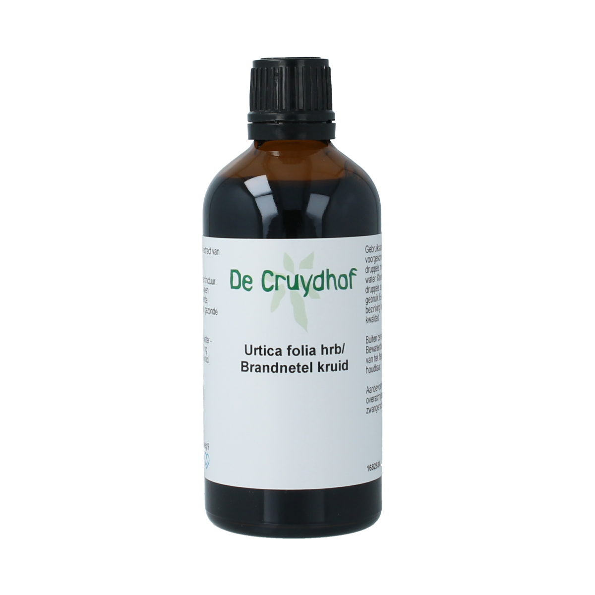 Cruydhof Urtica dioica brandnetel kruid tinctuur in 100ml bottle, herbal supplement for natural health and wellness.