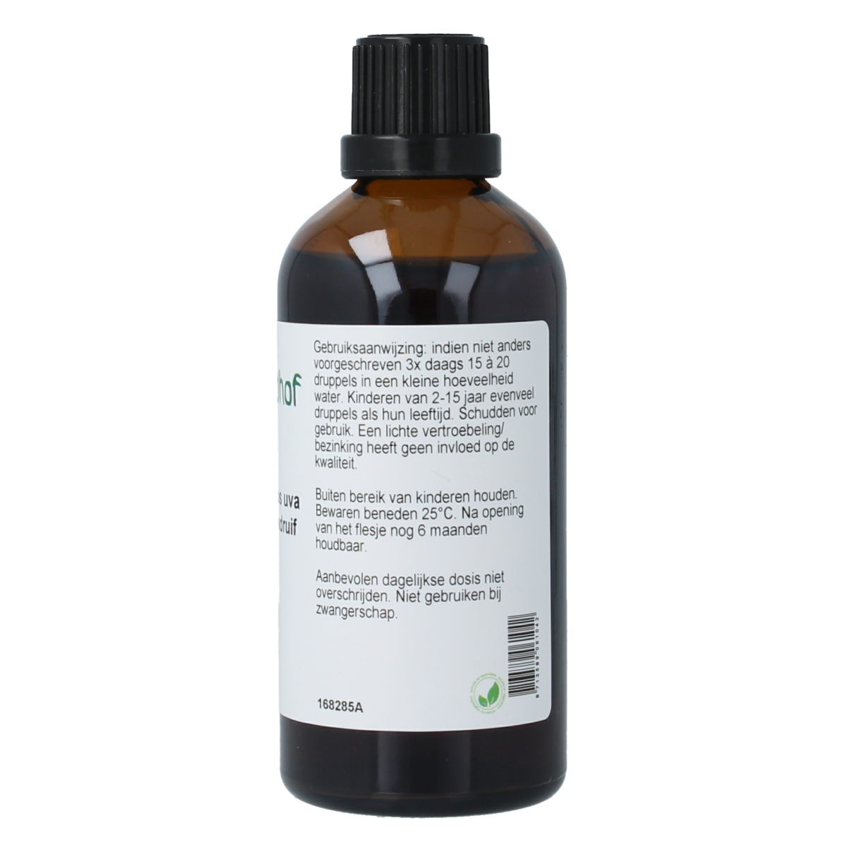 Cruydhof Arctostaphylus uva ursi tinctuur in 100ml bottle, herbal remedy from Cruydhof, showing the tincture bottle and label.