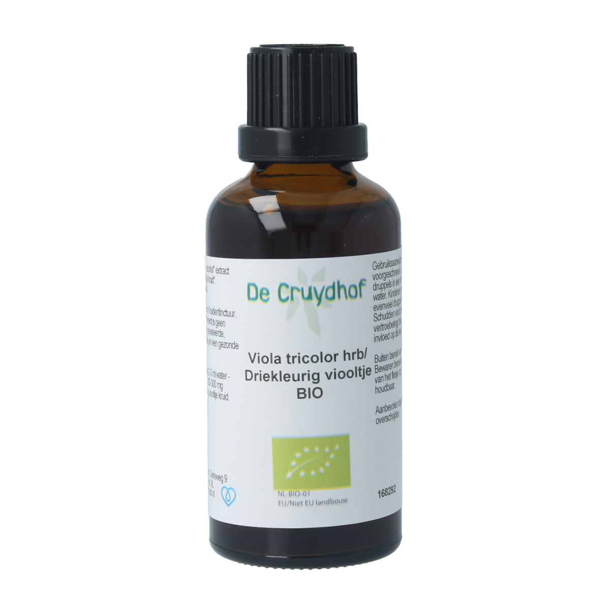 Cruydhof Viola tricolor herbal tincture in 50ml bottle, showing the herbal extract and packaging for natural plant remedy.