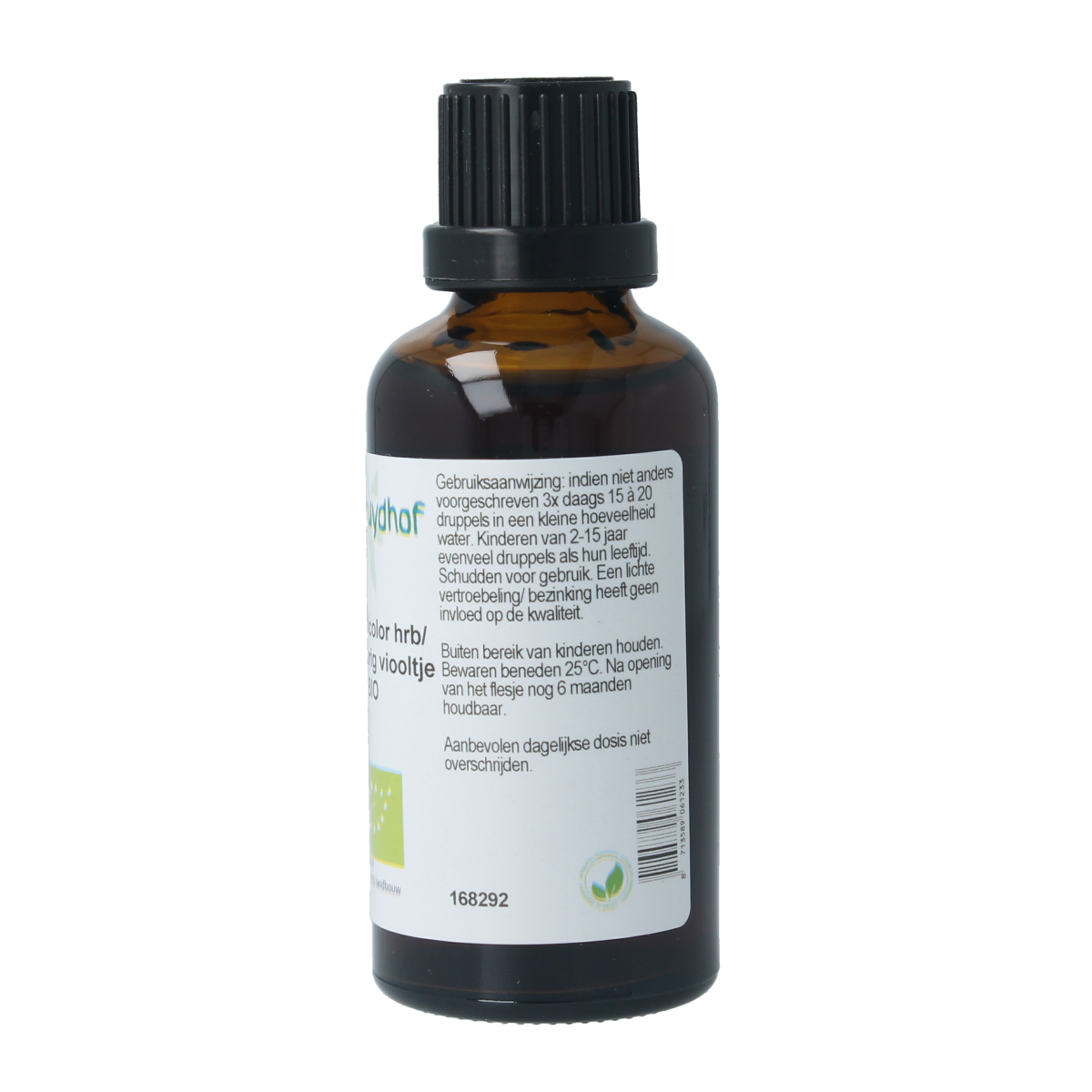 Cruydhof Viola tricolor hrb herbal tincture in 50ml bottle, natural herbal remedy from Cruydhof for supporting health.