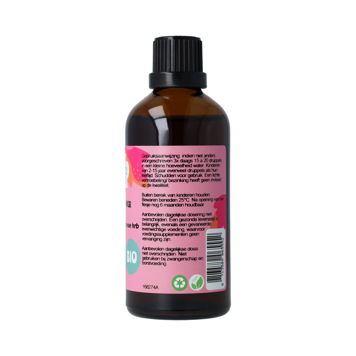 De Cruydhof Trifolium rode klaver tinctuur in 100ml bottle, a herbal supplement from De Cruydhof.