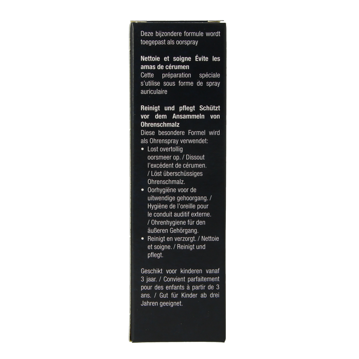 Lucovitaal Oorspray 20ml ear care spray in a small white bottle with a blue cap, designed for ear hygiene and soothing.